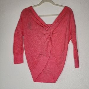 Express Bright Pink Coral Cropped Sweater  XS NWT